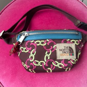 Gucci X The North Face nylon belt bag in Burgundy NEW
